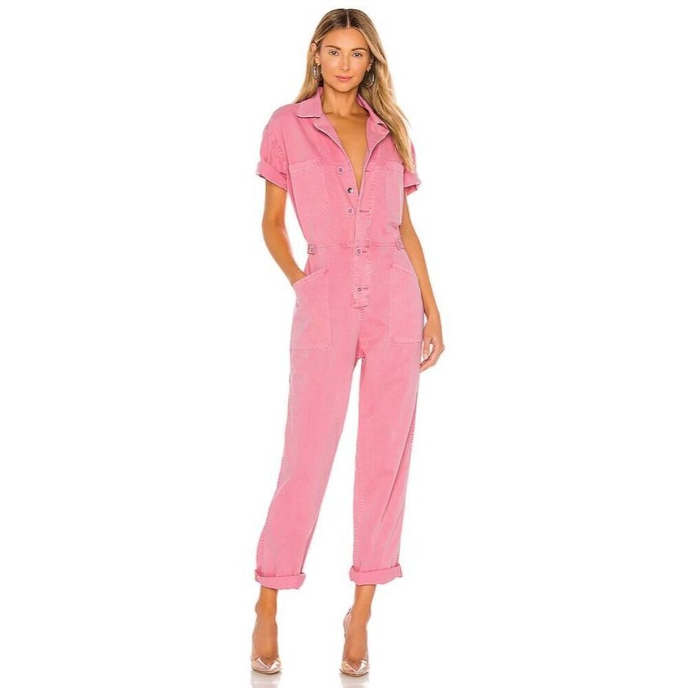 Pistola pink denim jumpsuit size S